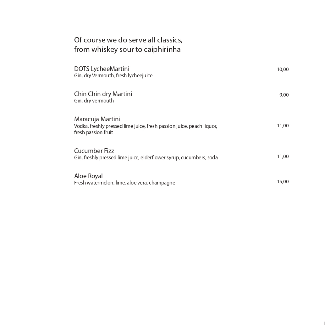 Dots 1060 – Dessert Menu