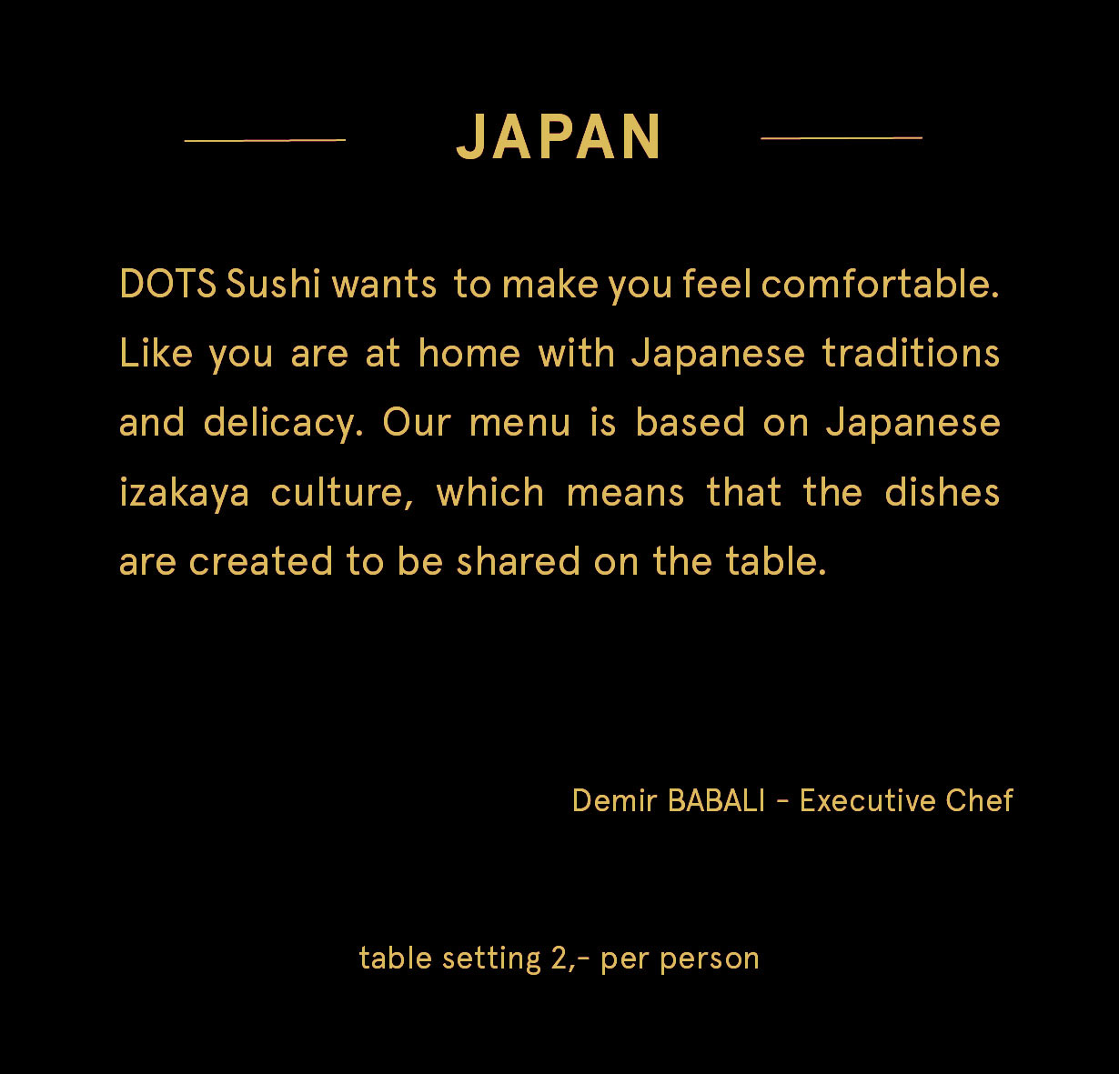 Dots 1060 – Food Menu