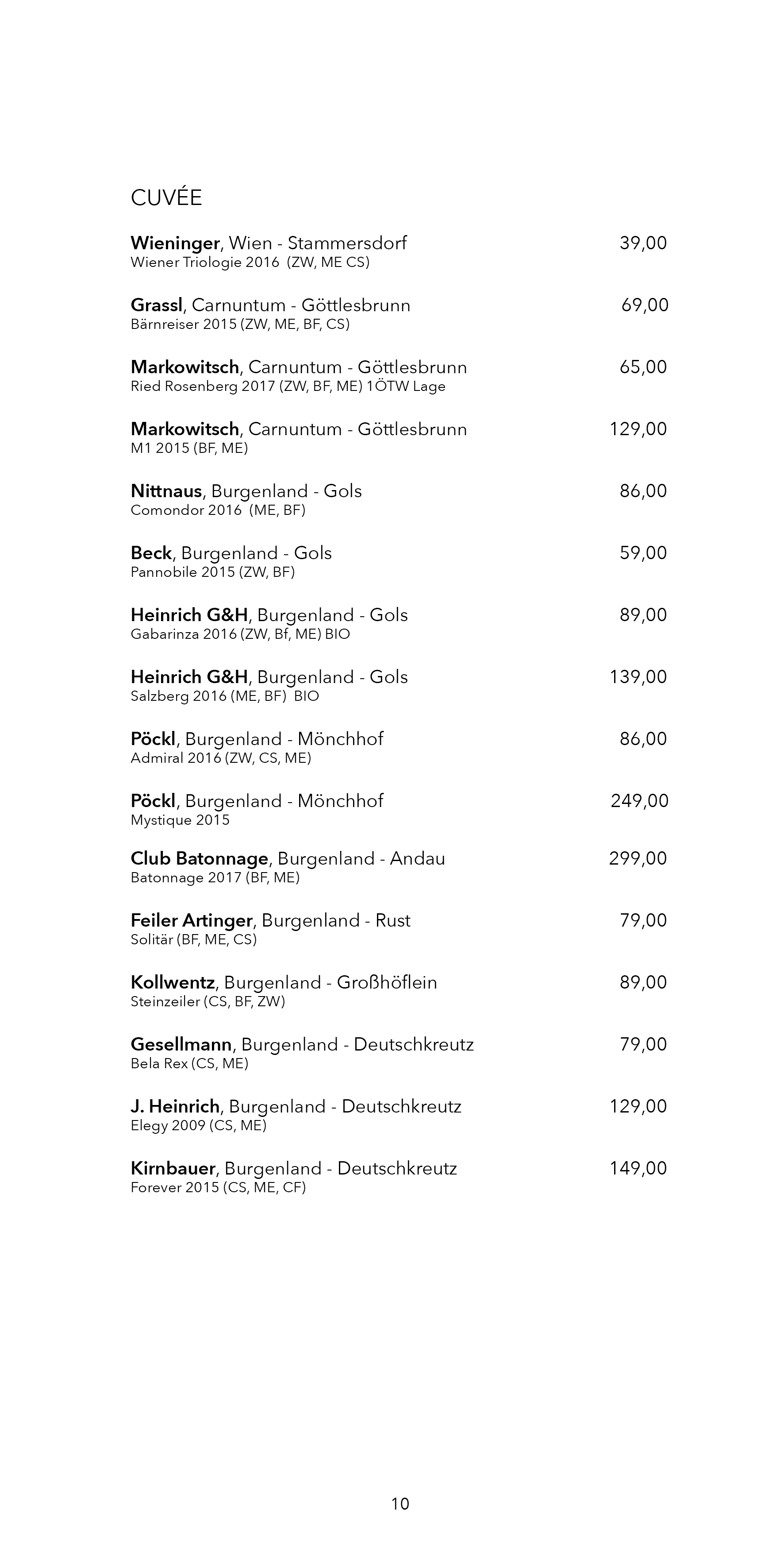 Dots 1060 – Wine Menu