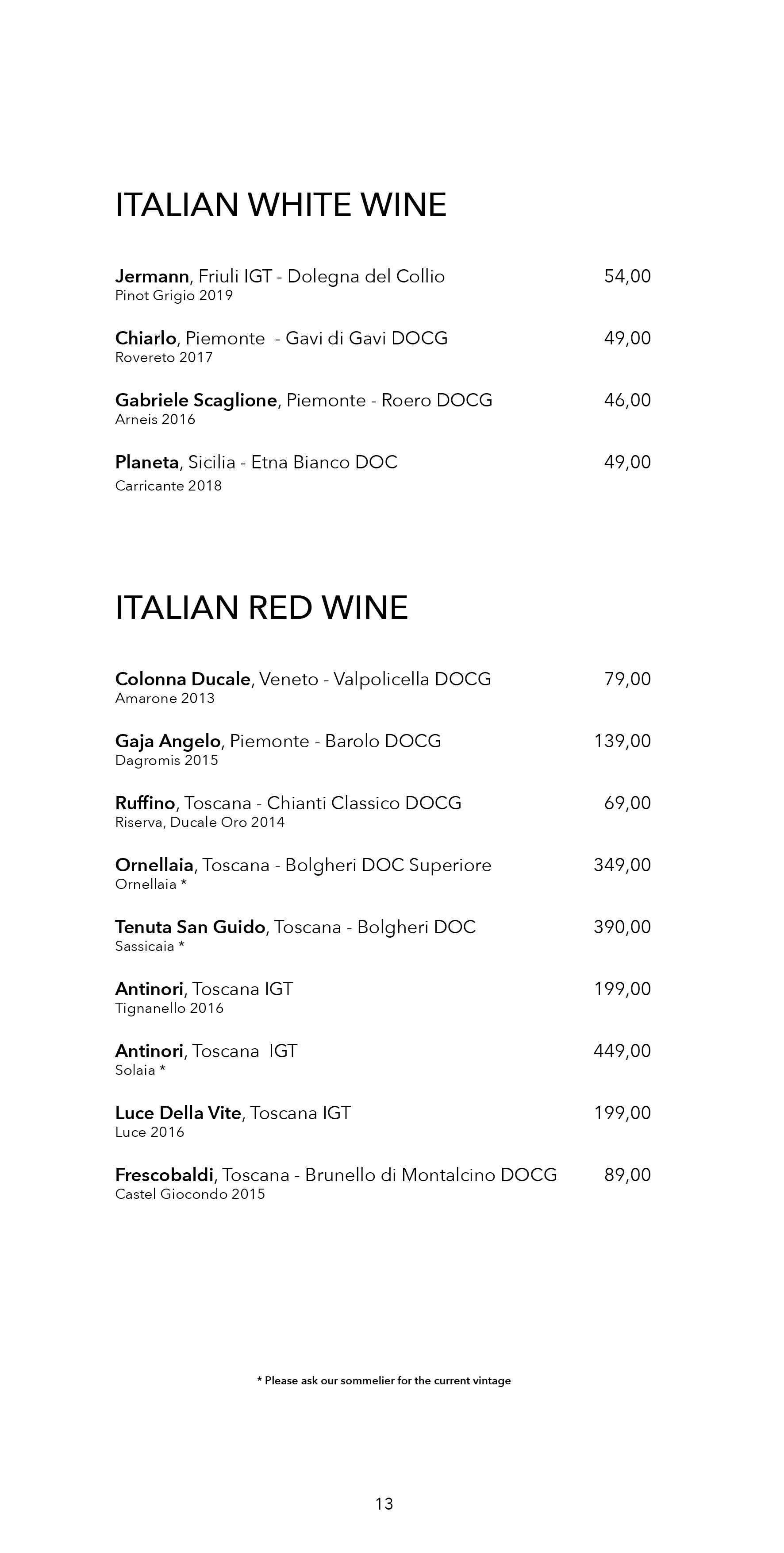 Dots 1060 – Wine Menu