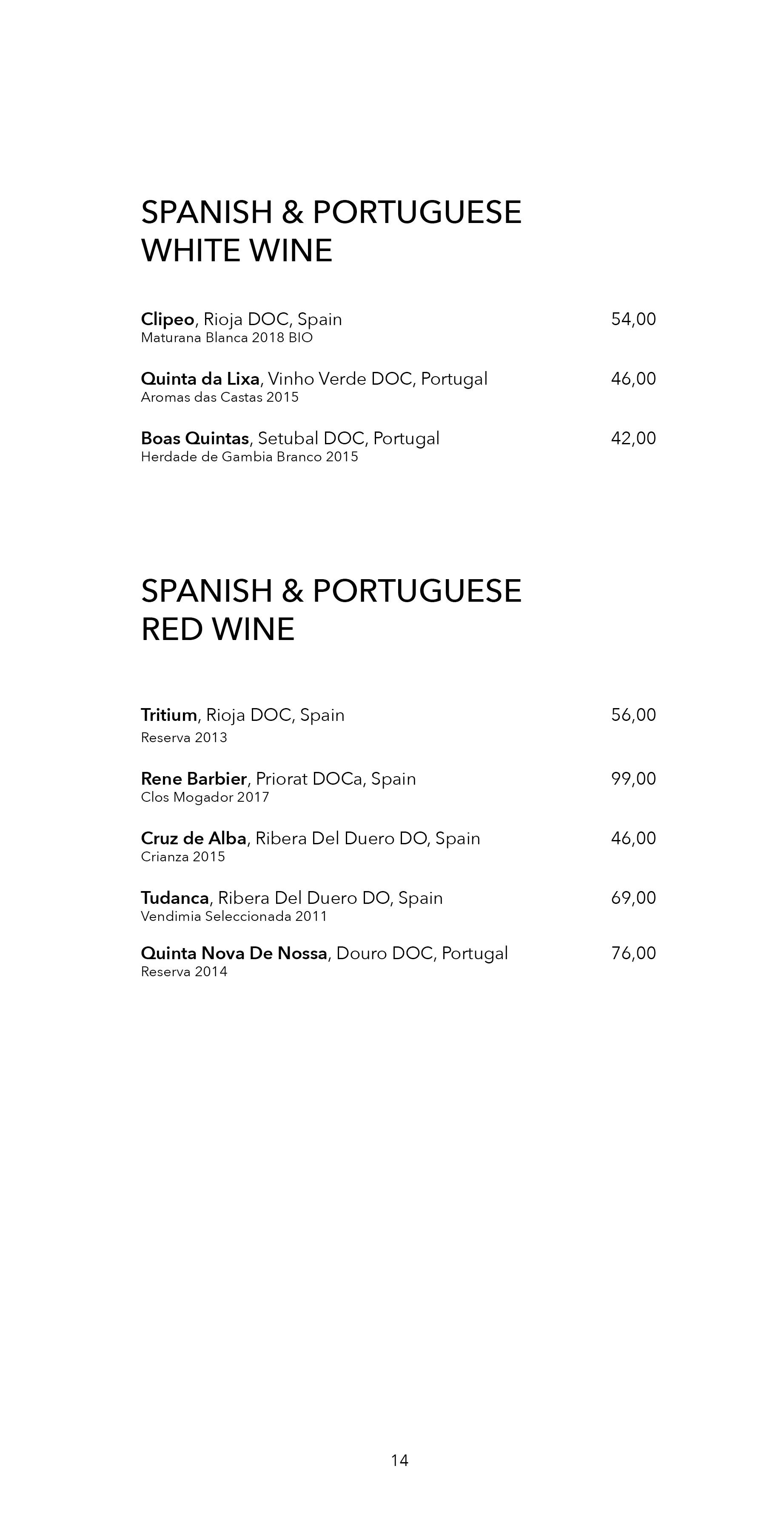 Dots 1060 – Wine Menu