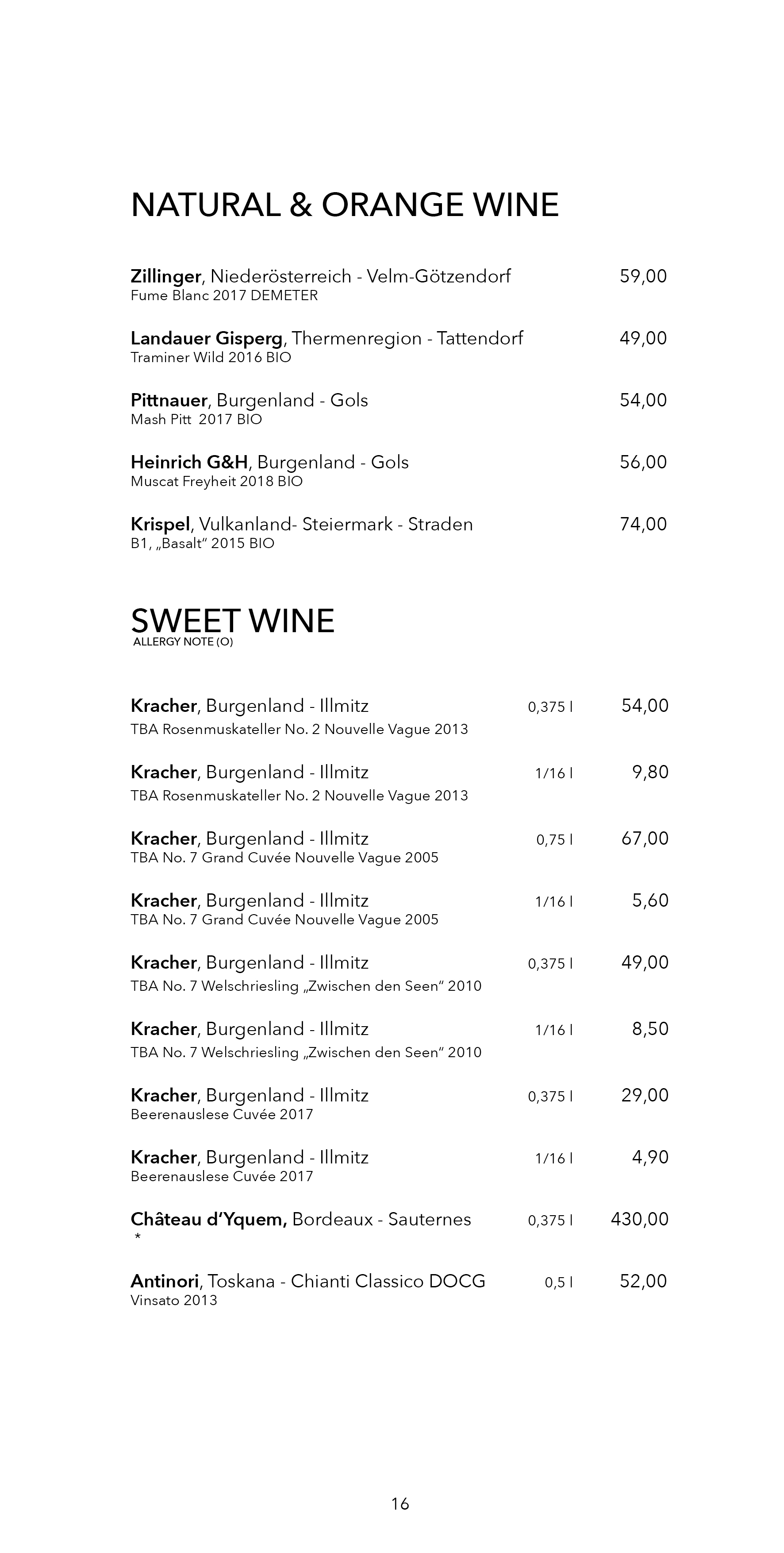 Dots 1060 – Wine Menu