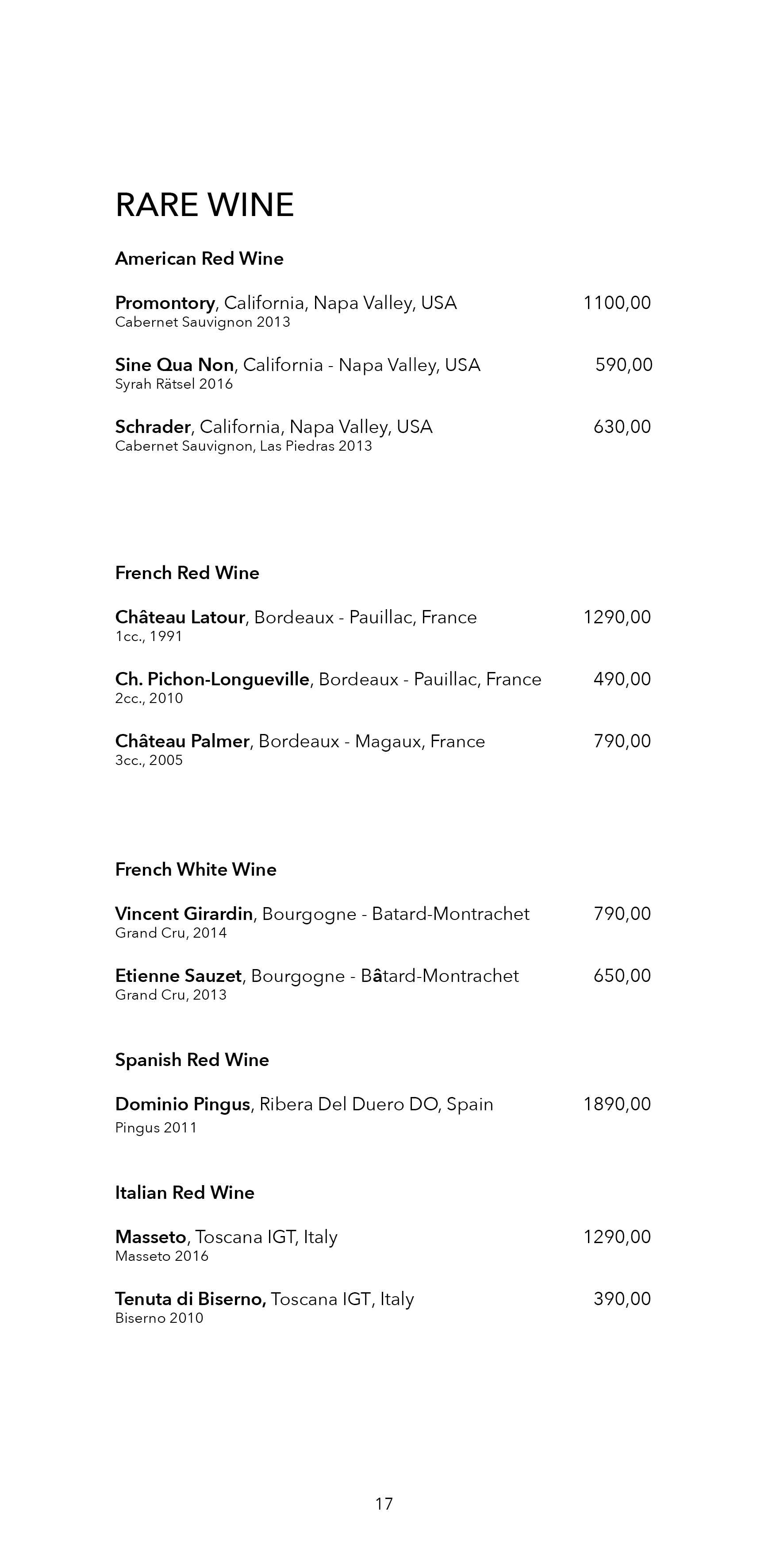 Dots 1060 – Wine Menu