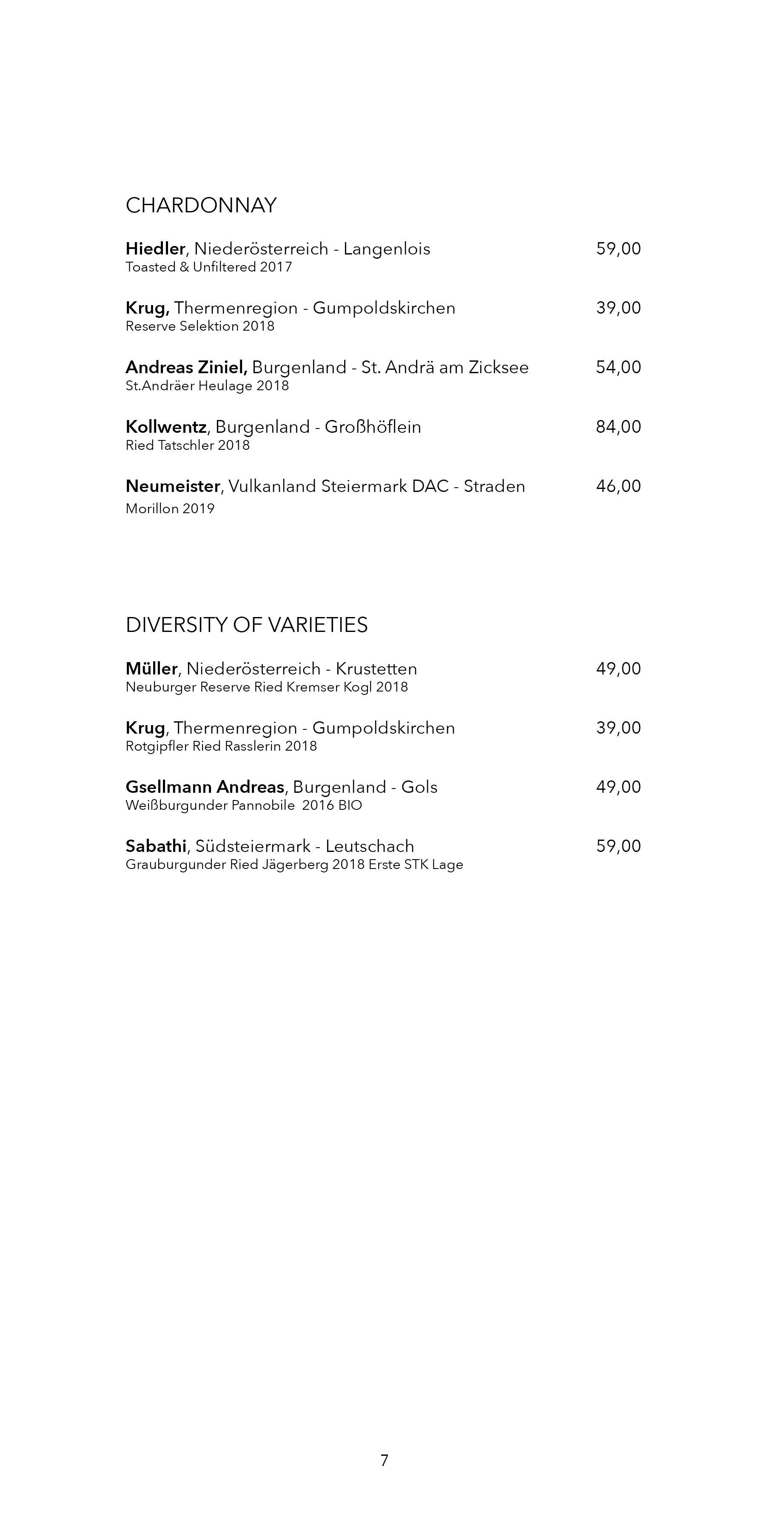 Dots 1060 – Wine Menu